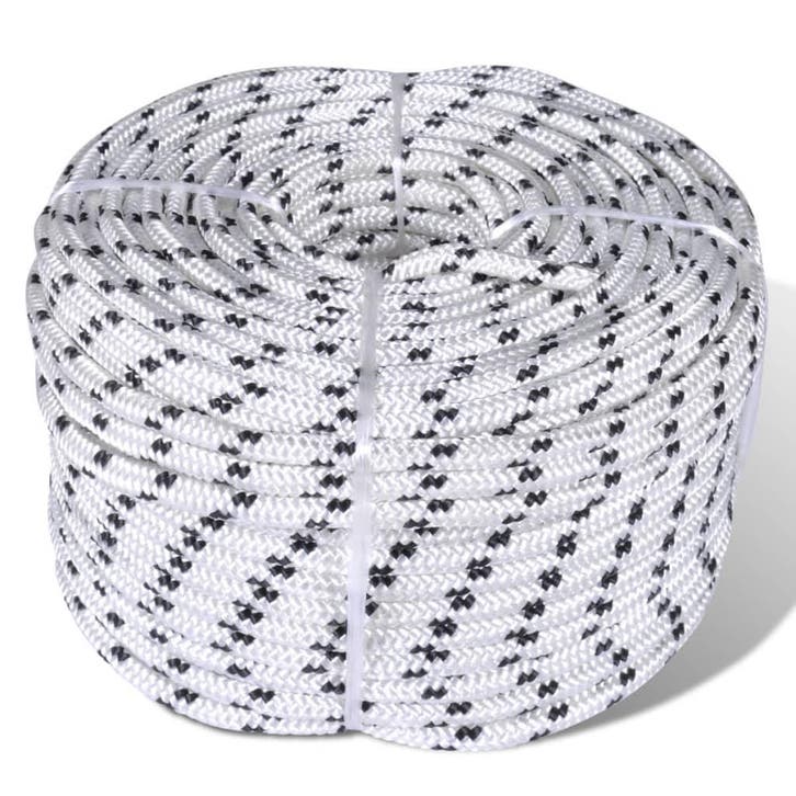 vidaXL Boottouw polyester gevlochten 10mmx50m, Bricolage & Construction, Quincaillerie & Fixations, Envoi