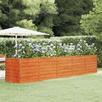 vidaXL Plantenbak verhoogd 400x80x77 cm cortenstaal roestig, Tuin en Terras, Verzenden, Nieuw
