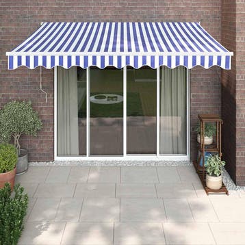 vidaXL Luifel elektrisch uitschuifbaar 3,5x2,5 m blauw en, Tuin en Terras, Verzenden, Nieuw