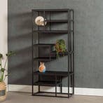 Vakkenkast Mangohout Bowi 80 Zwart, Verzenden, Nieuw, Overige houtsoorten, Industriële meubels