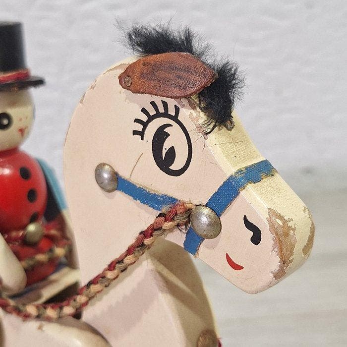 sconosciuto - Blikken speelgoed - Cavallino con Soldatino -, Antiek en Kunst, Antiek | Speelgoed