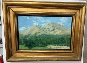 Scuola Italiana (XX), firmato M. Calderini - Paesaggio di