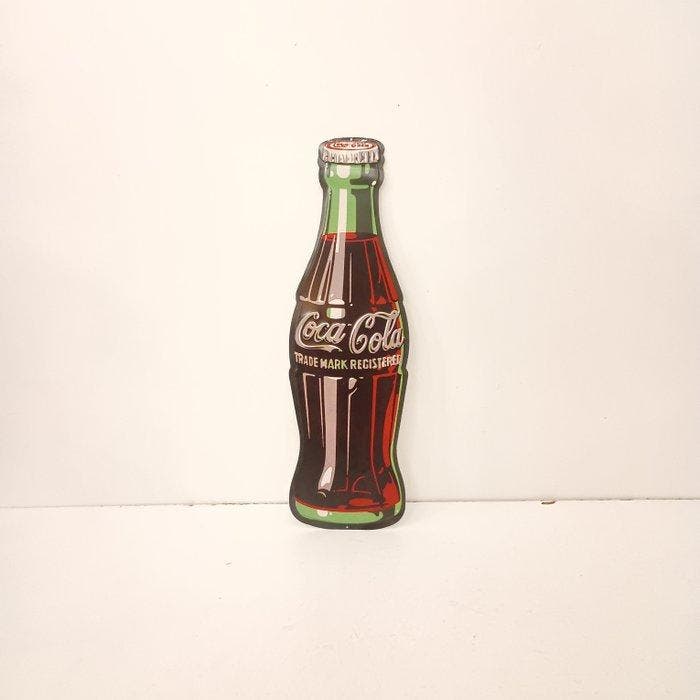 Coca Cola blikken reclamebord - Reclamebord - Aluminium, Antiek en Kunst, Antiek | Wandborden en Tegels