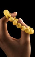 Barnsteen - Baltic Amber Bracelet – Round Cream Beads with