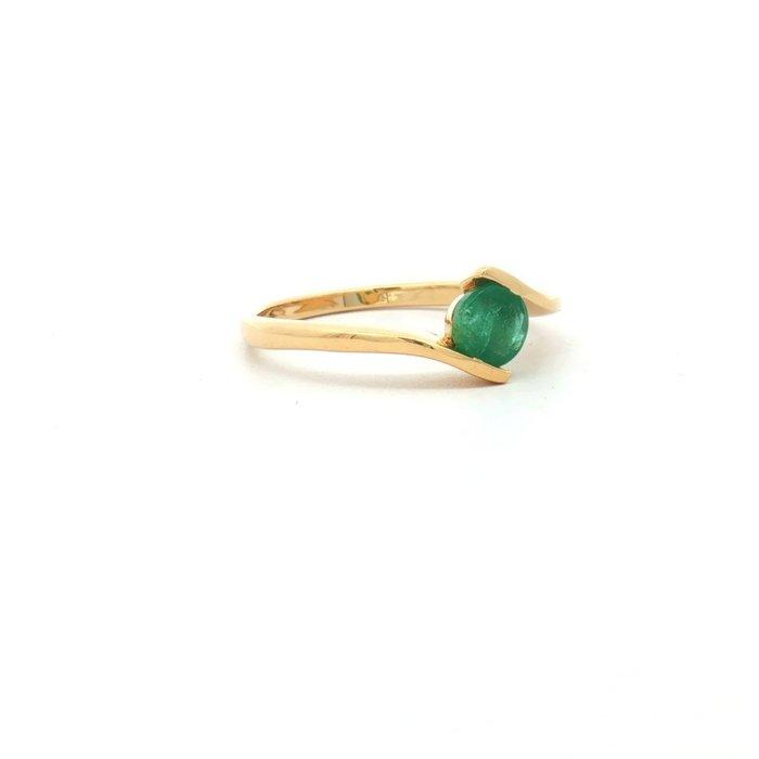 Zonder minimumprijs - Ring Zilver - 0.42ct. tw. Smaragd -, Handtassen en Accessoires, Ringen