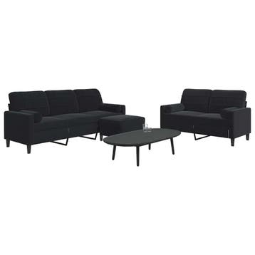 vidaXL 3-delige Loungeset met kussens en bolsters fluweel, Verzenden, Nieuw