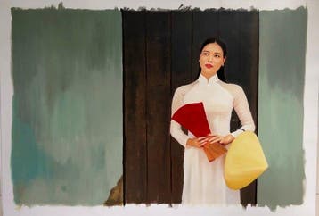 TA Duy Tung - La porte de bois sombre 80 120 cm