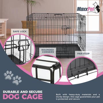 MaxxPet Hondenbench met Plaid - Zwart - Incl. Plaid - 122..., Ophalen of Verzenden, Nieuw