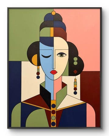 Marcel Mendez - Fragmented Face #101 -XL- ( No reserve ), Antiquités & Art, Art | Peinture | Moderne