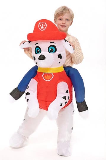 KIMU® Opblaas Kostuum Kinderen Patrol Paw Zittend Op Dalmati, Ophalen of Verzenden, Nieuw