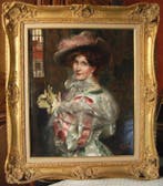 Fernand Toussaint (1873-1956) - Portrait délégante au