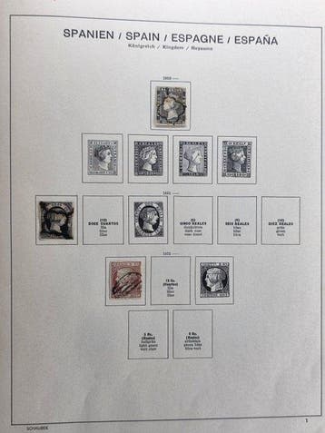 Espagne 1850/1999 - Collection dans 3 albums Schaubek, Postzegels en Munten, Gestempeld