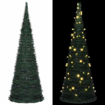vidaXL Kunstkerstboom met verlichting pop-up 180 cm groen, Verzenden