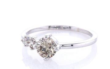 Zonder minimumprijs - Ring - 14 karaat Witgoud - 0.64ct. tw., Nieuw