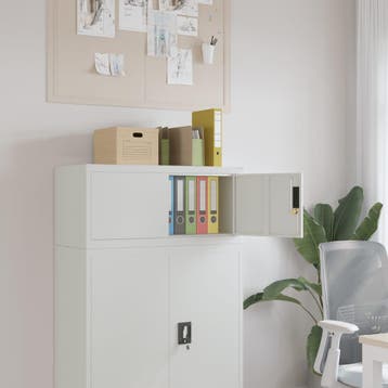 vidaXL Archiefkast 90x40x40 cm staal lichtgrijs, Verzenden