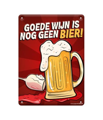 Metalen Bord Goede Wijn, Verzenden