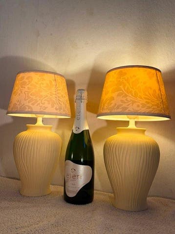 GL Spain - Lampe de table (2) - Céramique, Acier, Textile -