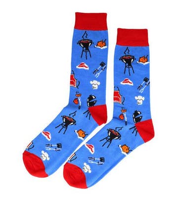 Sokken katoen - BBQ print - blauw rood - maat 38-45, Kleding | Dames, Nieuw