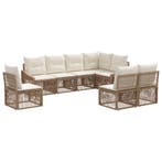 vidaXL Tuinbank Set 8 pcs Beige poly rattan, Verzenden, Nieuw