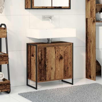 vidaXL Badkamerkast Oud Hout 60 x 30 x 60 cm Bewerkt hout, Verzenden