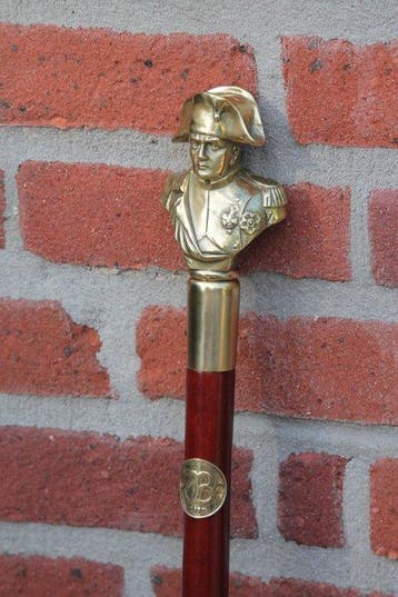 Canne de marche - bois bronze, Antiquités & Art