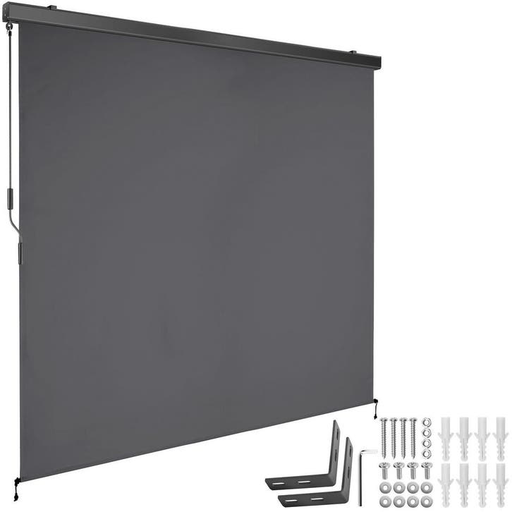 tectake Zonnescherm Eloise met 2 wandhouders - 200 x 250 cm,, Tuin en Terras, Zonneschermen, Verzenden