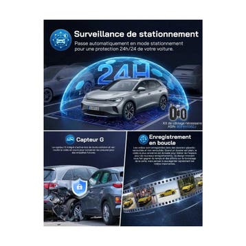 WOLFANG 2,5 K dashcam auto, 1440p wifi, autocamera met ap..., Ophalen of Verzenden, Nieuw