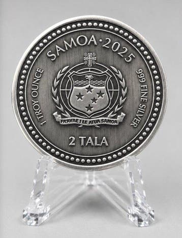 Samoa. 2 Tala 2025 – Seahorse – 1 oz Silver Coin – .999 Fine, Postzegels en Munten