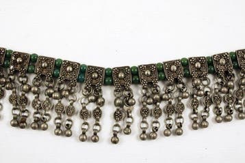 choker-halsketting - Zilver, edelstenen - Jemen - 20e eeuw