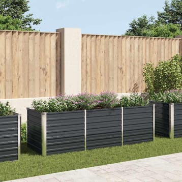 vidaXL Plantenbak verhoogd 240x80x77 cm gegalvaniseerd staal, Verzenden, Nieuw