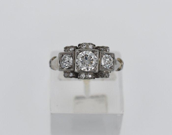 Zonder minimumprijs - Ring - 18 karaat Geel goud, Witgoud, Handtassen en Accessoires, Ringen