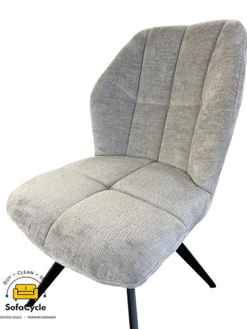 Eetkamerstoelen set van 4 grijs in bouclé – overstock, Verzenden, Nieuw