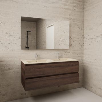 ACTIE BWS Badmeubel | Paris | Sonoma Choco 120 cm | Beige, Ophalen of Verzenden, Nieuw, Bad