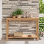 vidaXL Wandtafel met opslag Bruin 110 x 40 x 75 cm Massief, Tuin en Terras, Verzenden, Nieuw