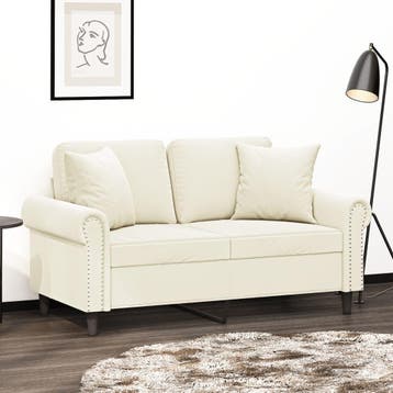 vidaXL Tweezitsbank / zetel met sierkussens 120 cm fluweel, Verzenden