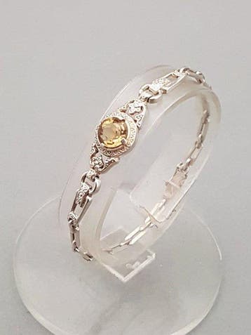 Zilver, Art Deco Citrien(Getest) - Armband