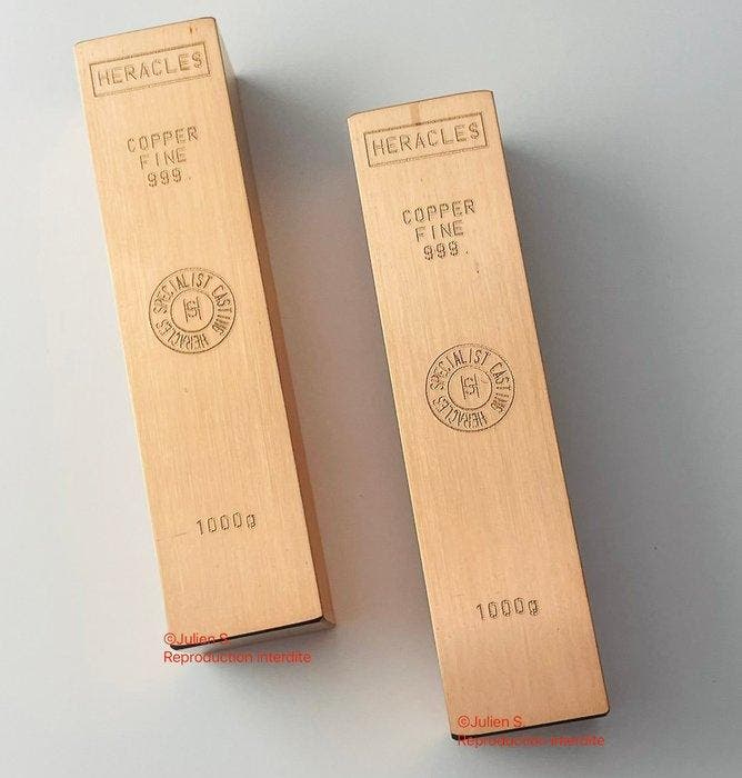 2 kilogram - Koper .999 - Copper - Fonderie Heracles -, Timbres & Monnaies, Métaux nobles & Lingots