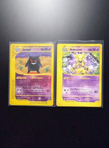 Pokémon - 2 Card - Gengar Reverse Holo - Alakazam Raro - ITA, Nieuw