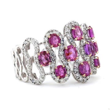 Statement ring - 14 karaat Witgoud - 2.91ct. tw. Robijn -, Handtassen en Accessoires