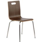 Stoel | DANNE | Houtlook (Walnoot) | RVS Poten |, Verzenden, Nieuw in verpakking