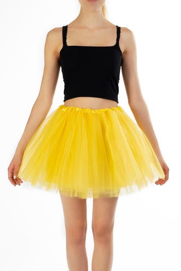 KIMU® Tutu Geel Tule Rokje L XL XXL Gele Petticoat Rok Dames, Ophalen of Verzenden, Nieuw