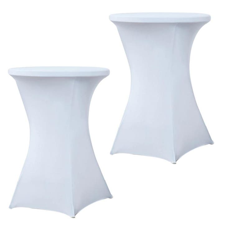 Set Van 2 Stuks! Statafelrok Wit 80 CM Alora Tafelrok Voor, Tuin en Terras, Hand-tuingereedschap, Nieuw