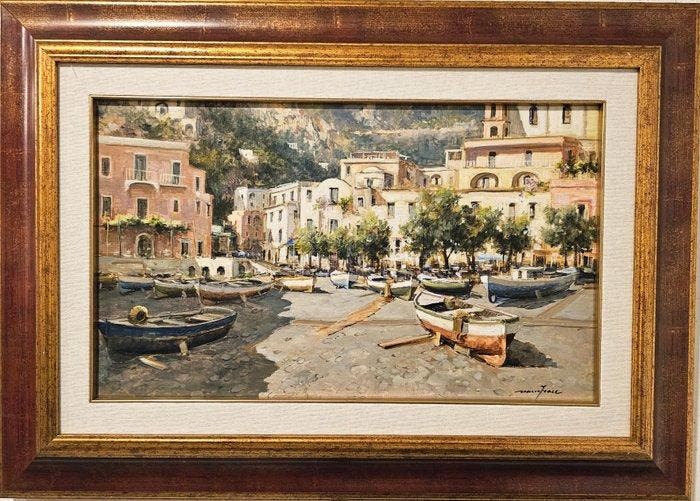 Mario Irace (1951) - Positano, Antiek en Kunst, Kunst | Schilderijen | Klassiek