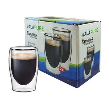 Alapure Dubbelwandige Espresso Thermoglazen, Verzenden, Nieuw