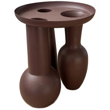 Polspotten Romaanse Vaas & Bord - Bijzettafel, Verzenden, Gebruikt, Metaal of Aluminium, Minder dan 45 cm