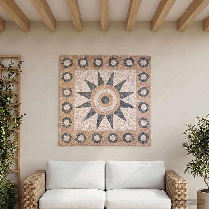vidaXL Mosaic Tegels Bloem Patroon Meerkleurig 120 x 120 cm, Doe-het-zelf en Bouw, Vloerdelen en Plavuizen, Nieuw, Verzenden