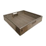 Stapelbak 610x610x140 mm grijs aluminium gebruikt, Ophalen of Verzenden, Nieuw