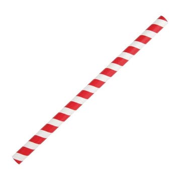 Rood/wit gestreepte papieren smoothie rietjes 21cm | 250, Verzenden, Nieuw in verpakking