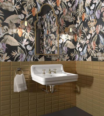 Wandtegel Terre Agostino Sub Oro Goud Metro Mat 7,5x15, Nieuw, Minder dan 20 cm, 10 m² of meer, Wandtegels