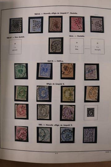 België 1849/1971 - Collectie in 1 Prinet standaard voordruk, Gestempeld
